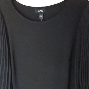 NWT Little Black Dress with sheer pleated sleeves